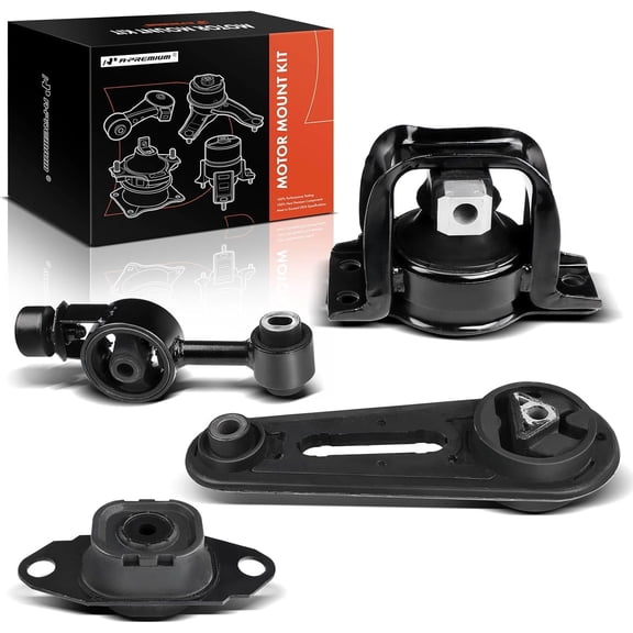 A-Premium Set of 4 Engine Motor Mount and Transmission Mount Kit Compatible with Nissan Versa 2007-2012, Cube 2009-2014, L4 1.8L, DOHC Petrol, Replace# 11220EL50A, 11360EL00A