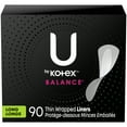 thumbnail image 1 of U by Kotex Balance Daily Wrapped Panty Liners, Light Absorbency, Long, 1 of 9