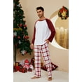 thumbnail image 3 of U2SKIIN Matching Pajamas for Couples, Plaid Ultra Soft Pullover Pjs Set for Men Warm Loungewear（Burgundy/Burgundy Blue Plaid，S）, 3 of 5