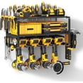 thumbnail image 1 of CZCPP-Organisateur d'Outils Mural - Support de Rangement 200Lbs 3 Couches avec 4 Porte-Perceuses pour Outils Sans Fil. Organisateur d'Outils de Garage en Fer Robuste pour Abri d'Atelier Base de Panneau Perforé, 1 of 4