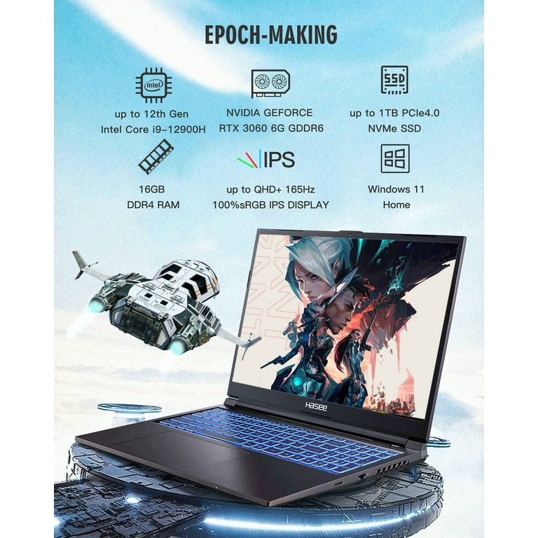 Hasee T8 (16'', i9-12900H, RTX3060), Gaming Laptop, i9-12900H 5.0