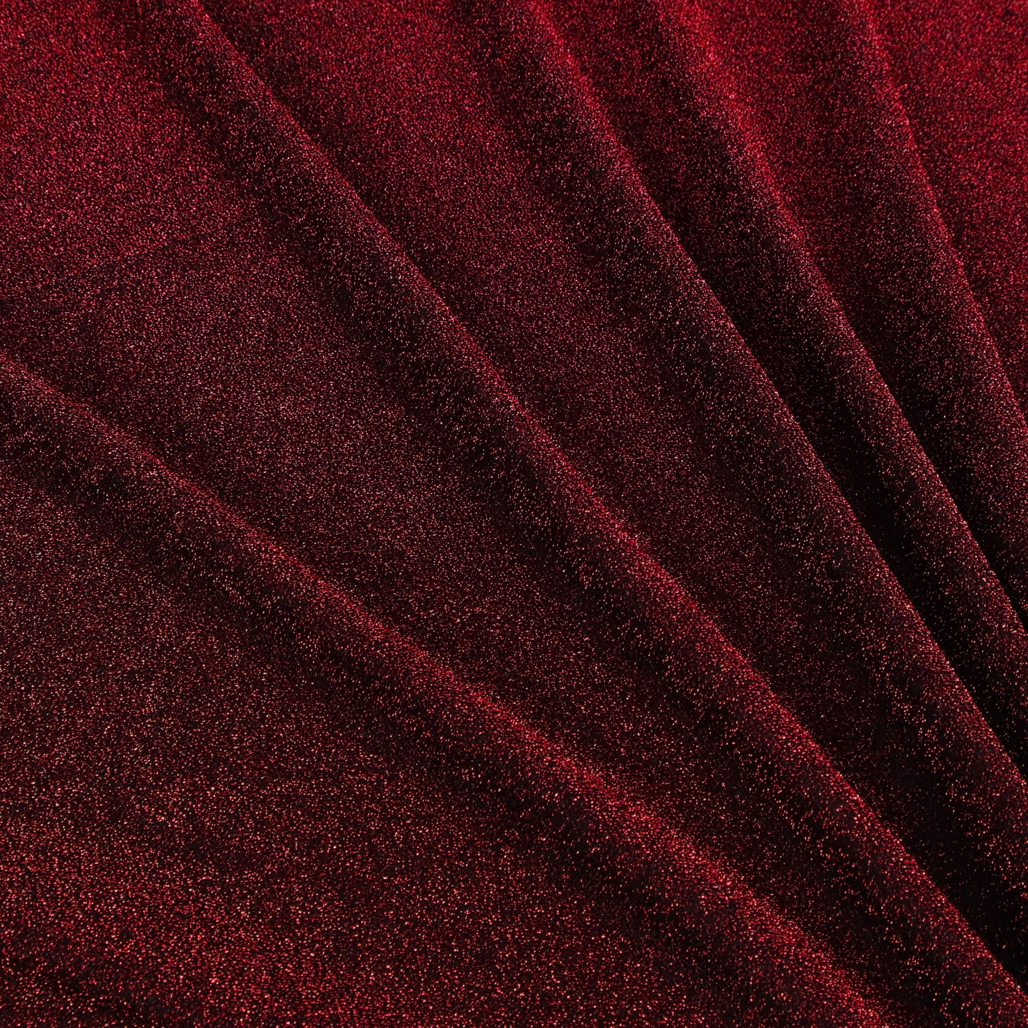Romex Textiles Polyester Spandex Shiny Lurex Knit Fabric - Black/Red