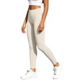thumbnail image 4 of MXUIKV Leggings Pants for Women Tight Fitted Elastic High Waist Workout Yoga Trousers Solid Color(X-Large,White), 4 of 7