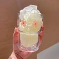 thumbnail image 3 of Vaso de cristal Olvini de 380 ml con pajita y tapa, flor rosa, 3 of 7