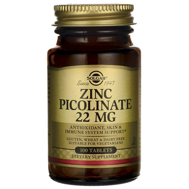 Solgar Zinc Picolinate 22 mg 100 Tabs - Walmart.com