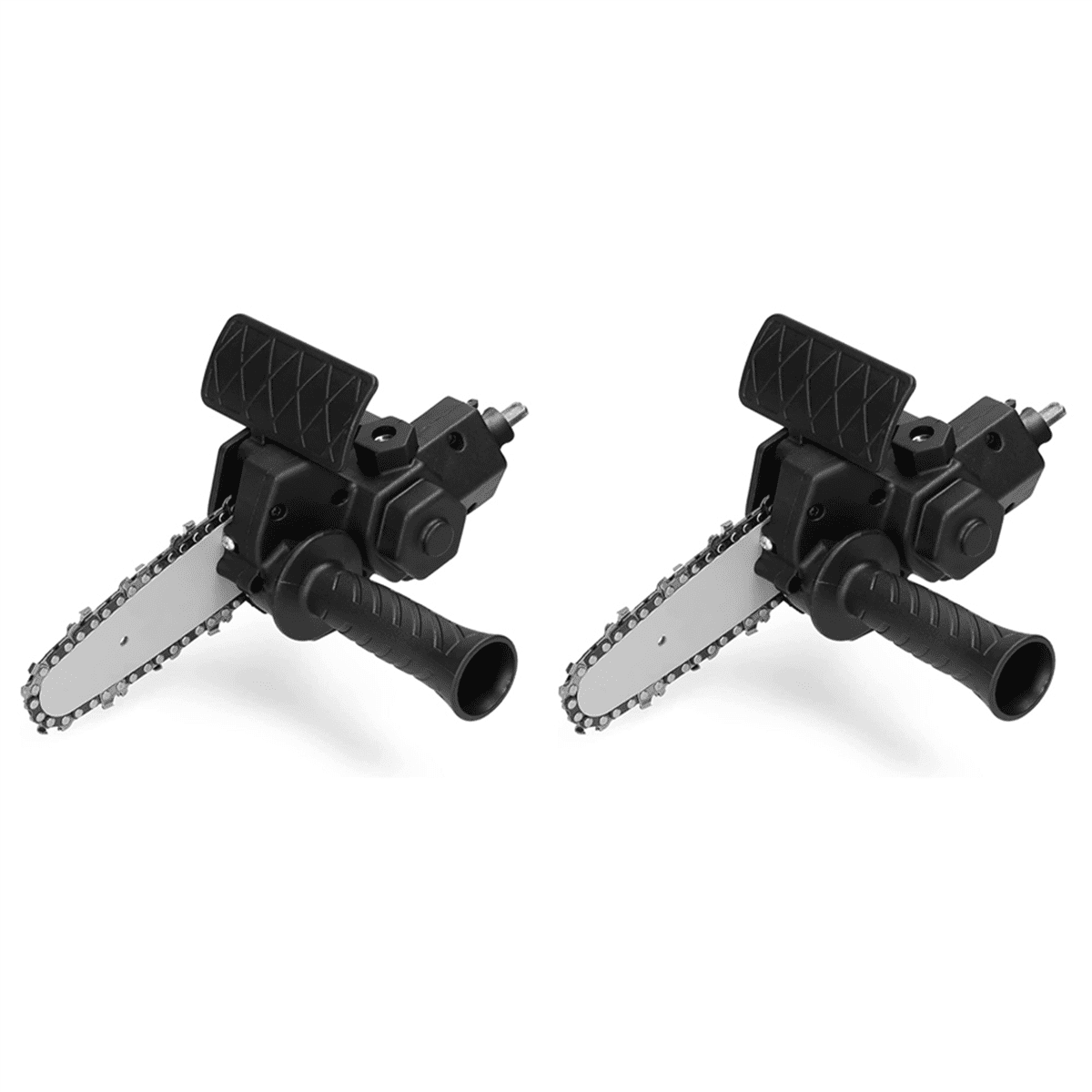 2X Electric Drill Converter Into Electric Saw with 4 Inch Chain Mini Handheld Chain Saw Conversion Bracket Black