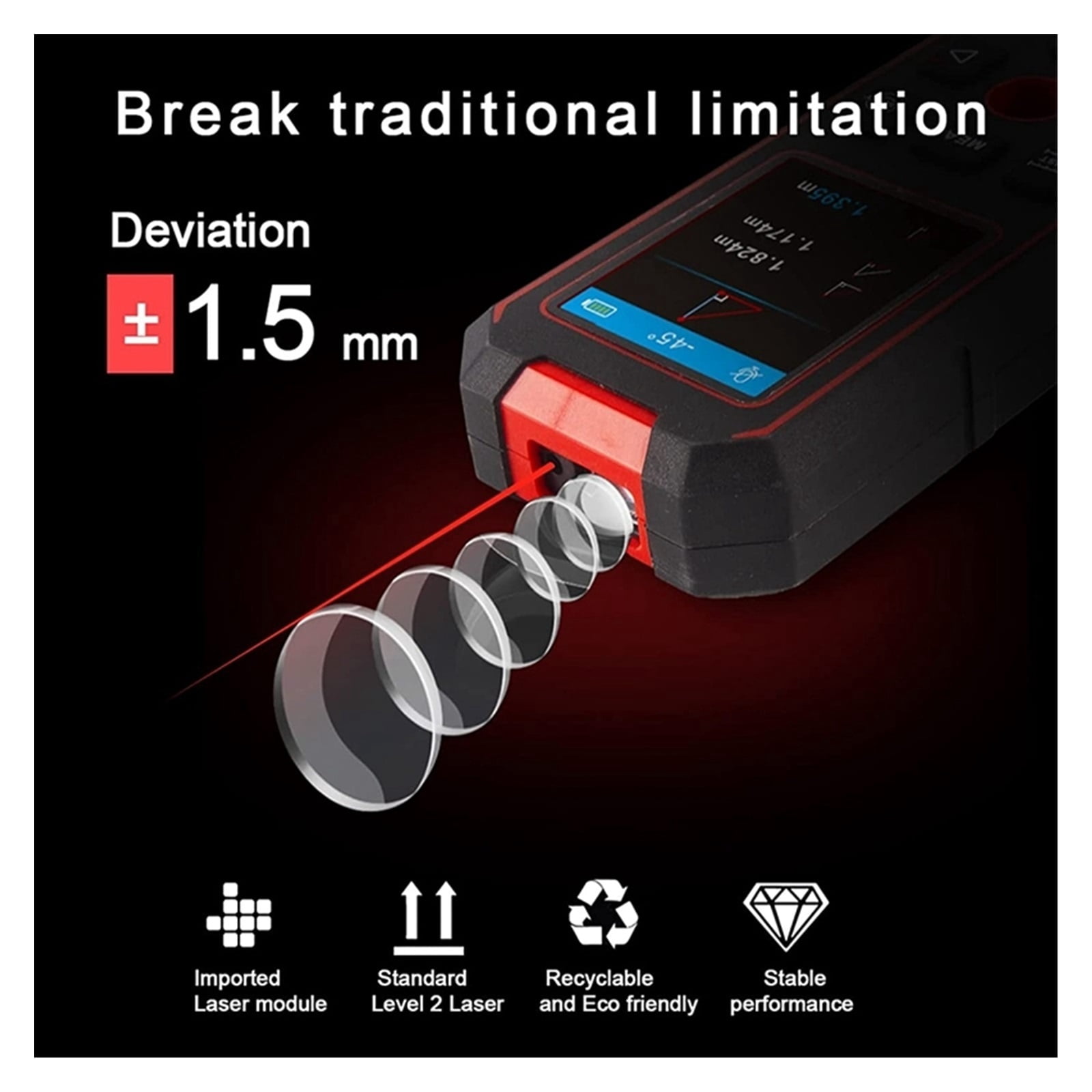 Stud Finder With Measurement, Advanced Digital Level, 3 In 1 Professional Electronic Precision Wall Sensor Scanner ,Portable