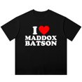 thumbnail image 1 of Maddox Batson Playera Lavada Algodón Unisex Manga Corta Verano Estilo Urbano Amo a, 1 of 7