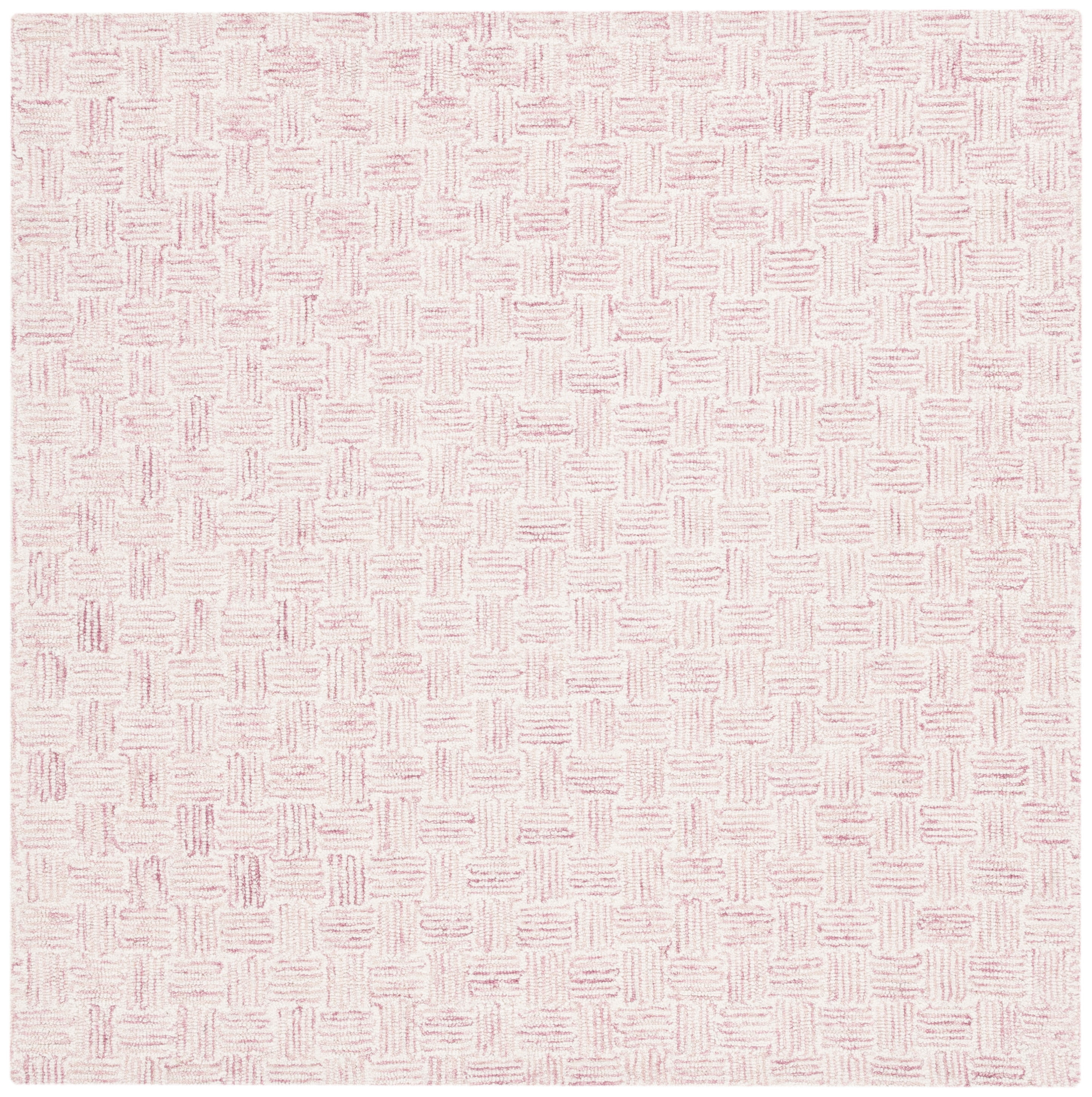 Safavieh Micro-Loop Charlotte Solid Area Rug, Pink/Ivory, 3' x 3' Square