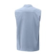 thumbnail image 4 of JIANJIA Mens Casual Button Down Shirts Spring Summer Solid Color Stank Sleeveless Tops Daily-Wear,Blue,XXL, 4 of 4