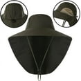 thumbnail image 5 of Wide Brim Sun Hat with Neck Flap, Adjustable Outdoor 50+UPF Protection Safari Cap Womens Mens Hiking Fishing Hat, 5 of 6