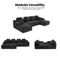 thumbnail image 6 of 141'' U Shaped Cloud Modular Sectional Sofa with Chaise, Modern Minimalist Boneless Design, Deep Seat & Enhanced Backrest Headrest, Corduroy Couches for Living Room (Black), 6 of 8