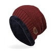 Sinhoon Mens Womens Winter Beanie Hat Warm Knit Hat Thick Fleece Lined Winter Cap Warmer for Men Women
