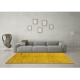 thumbnail image 3 of Ahgly Company Machine Washable Indoor Round Abstract Yellow Modern Area Rugs, 7' Round, 3 of 4