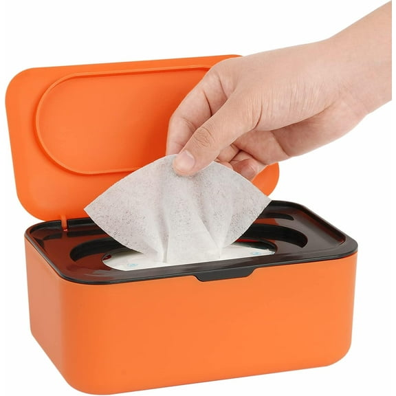 Wet wipes dispenser, baby and adult wipes holder, refillable wipes container, keep wipes fresh, one-handed operation
