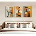 thumbnail image 4 of 3Pcs d African American Black Woman Canvas Wall Art Fashion Black Girl Posters Prints Funny Pictures Paintings Wall Decor for Living Room Bedroom Bathroom Decoration, 4 of 7