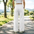 thumbnail image 6 of HomeDM Women's Sweatpants with Pockets Athletic Joggers Workout Pants White Elastic Drawstring Waist Size 3XL, 6 of 7