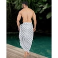 thumbnail image 3 of LA LEELA Men's Holiday Pareo Standard Swimsuits Elegant Vacation Sarong Swimwear Long Swim Beach Wrap One Size Anchor, White Summer Vacation, 3 of 5