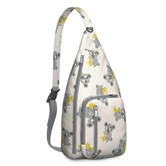 Cute Koala Bear Print Sling Bag - Australian Koala Crossbody Backpack for Women & Men, Water-Resistant Shoulder Daypack (Cartoon Animal Pattern, Unisex Casual Bag)