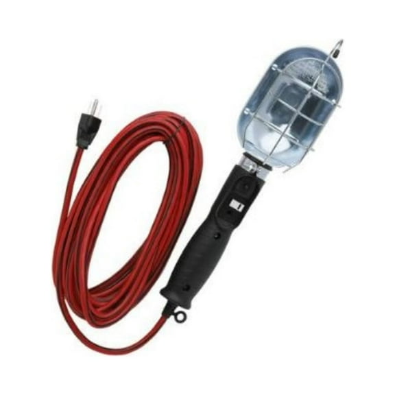 SOUTHWIRE/COLEMAN CABLE Trouble Light With Metal Guard/Grounded Outlet, 75W, 6-Ft. Cord E233