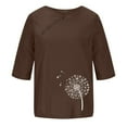 thumbnail image 3 of Patlollav Womens Plus Size Shirts Round Neck Loose Button Tunic Blouse Tops, 3 of 6