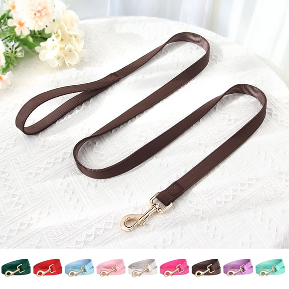 Pet Artist 5ft Heavy Duty Dog Leash, Durable Smooth PU Leather & Reinforced Nylon, Comfortable Anti-Pull Puppy Walking Leashes for Small to Large Dogs