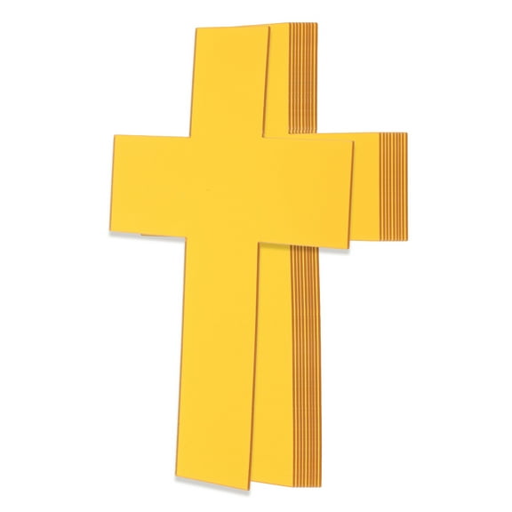 PBPBOX 10Pcs Golden Cross Cake Topper Acrylic Decorative Insert for Birthday Party