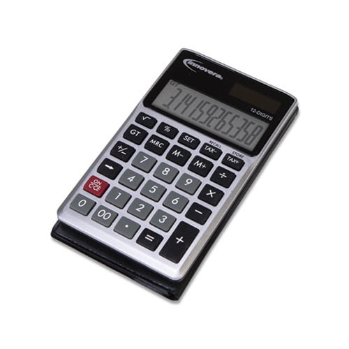 15922 Pocket Calculator Dual Power, 12-Digit LCD Display