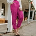 thumbnail image 3 of ylioge Womens Sequin Pants Glaring Clubwear party Casual Loose High Waisted with Pockets Solid Color Shiny Cropped Pants Trousers Spring, 3 of 6