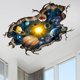 thumbnail image 2 of Yellow Pegatinas de pared 3D Planet Galaxy, etiqueta de la pared del sistema solar espacio exterior calcomanías de pared de piso extraíbles para niños dormitorio decoración de l, 2 of 5