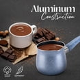 thumbnail image 5 of Alpine Cuisine Coffee Warmer 28oz Nonstick Coating, Marble Blue with Bakelite Handle, Turkish Coffee Maker Butter Warmer Aluminum Greek Coffee Heating Melting Milk Pot for Home & Café, 5 of 6