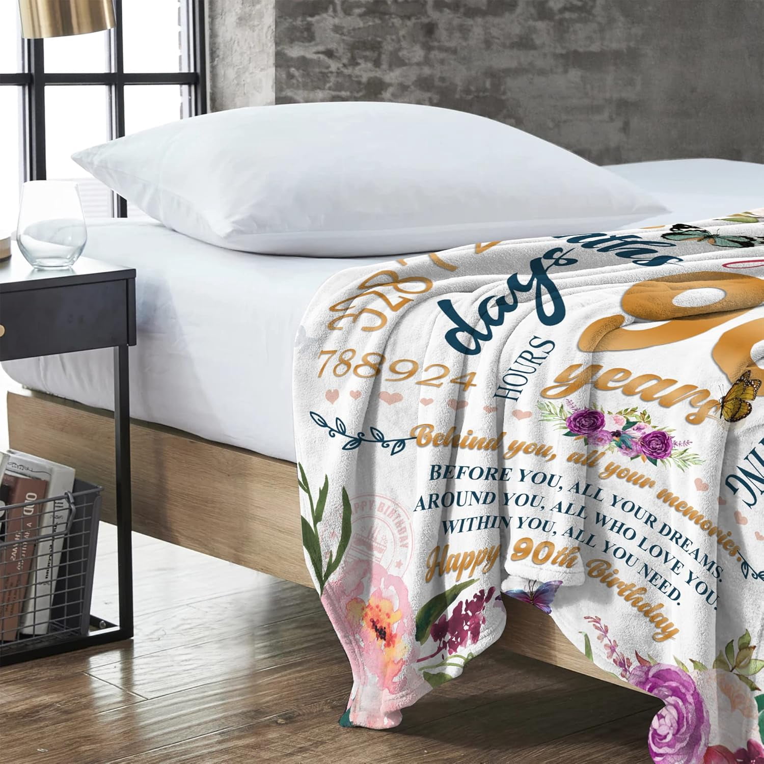 90th Birthday Gifts Women Blanket Happy 90th Birthday Gift Ideas, 90th Birthday Decorations, Gifts for Women Turning 90, Gifts for 90-Year-Old, Best Birthday Present 1934 Throw Blanket