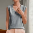 thumbnail image 2 of Plebaso Ribbed Tank Tops for Women Crew Neck Sleeveless Knit Shirts Solid Color Loose Summer Casual Tops, 2 of 5