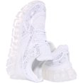 thumbnail image 4 of Guess Rhinestone Clarisse Men's Lace Up Synthetic Running Inspired Trainers In White Size 5.5, 4 of 6