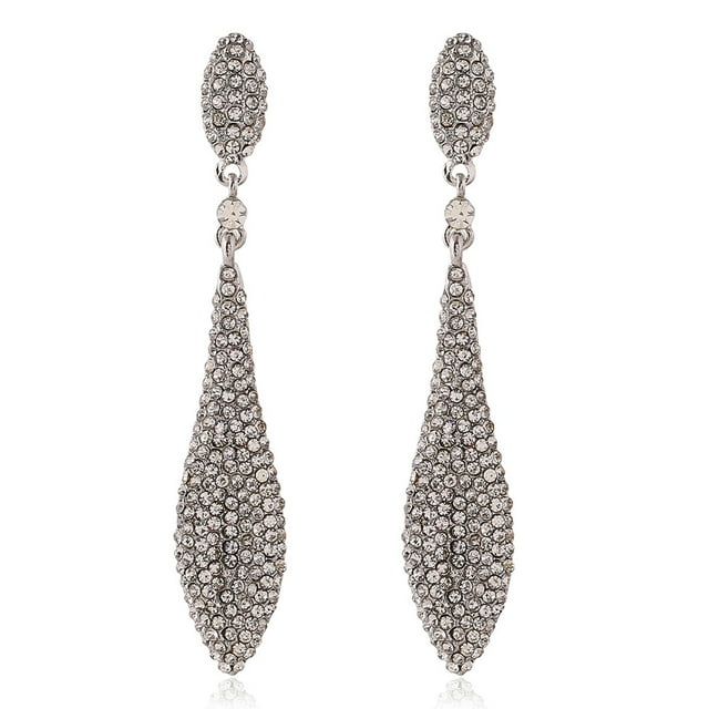 Pendientes de aleación con colgante de gota de agua de lujo, creativo, europeo y americano, nuevo producto, personalidad, retro, lleno de diamantes oso de fresa Electrónica