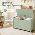 thumbnail image 3 of Miniyam Toy Storage Bench with Lid, Kids Toy Box and Storage Chest for Bedroom, Playroom, Nursery, Green, 3 of 8
