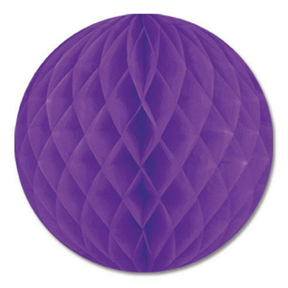 Club Pack of 24 Purple Honeycomb Hanging Tissue Ball Decorations 12"