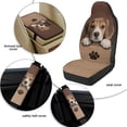 thumbnail image 6 of Xixirimido 5-Piece Car Seat Cover Set Breathable PU Leather Front Seat Covers with Seat Belt & Console Covers Universal Fit for SUV, Sedan, Truck, Brown Beagle Dog Paw, 6 of 8