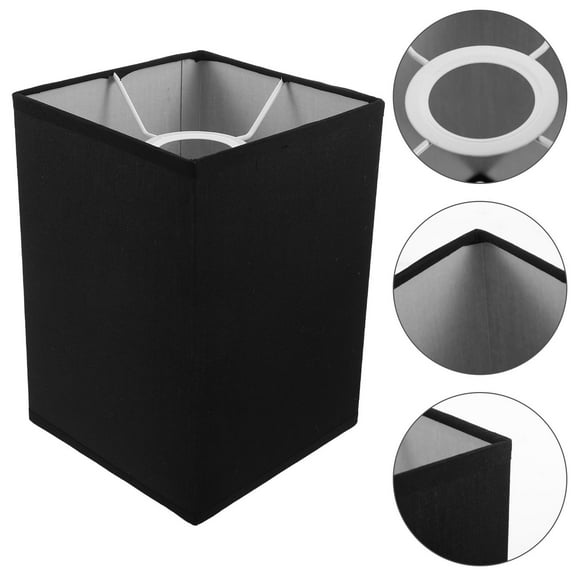 WHAMVOX Black Cloth Lamp Shade for Decor TC Material Soften Lights Vintage Style Bedroom Living Room