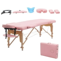 VIRRMO Adjustable High-density Foam Massage Tattoo Table with Neck Stretcher, 84-inch, Pink