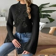 thumbnail image 5 of Fengactive Women's Knit Sweater 2025 Fashion Pullover Loose Long Sleeve Crew Neck Big Bow Solid Casual Soft Tops, 5 of 6