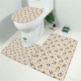 thumbnail image 2 of Beige Cow Flower Pattern Bathroom Rugs Sets 3 Piece,Toilet Cover Set,Absorbent Non Slip Bathroom Mats Sets with U-Shaped Contour Rug Toilet Rug Set, 2 of 5