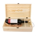 thumbnail image 2 of Abbracc Unfinished Wooden Gift Box for 2 Bottle Red/ White Box - with Clasp, 2 of 9