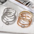 thumbnail image 4 of 4 Piece Set Luxurious Bracelets for Women Crystal Shiny Adjustable Opening Chain Bracelets Punk Bangle Fashion Jewelry, 4 of 6