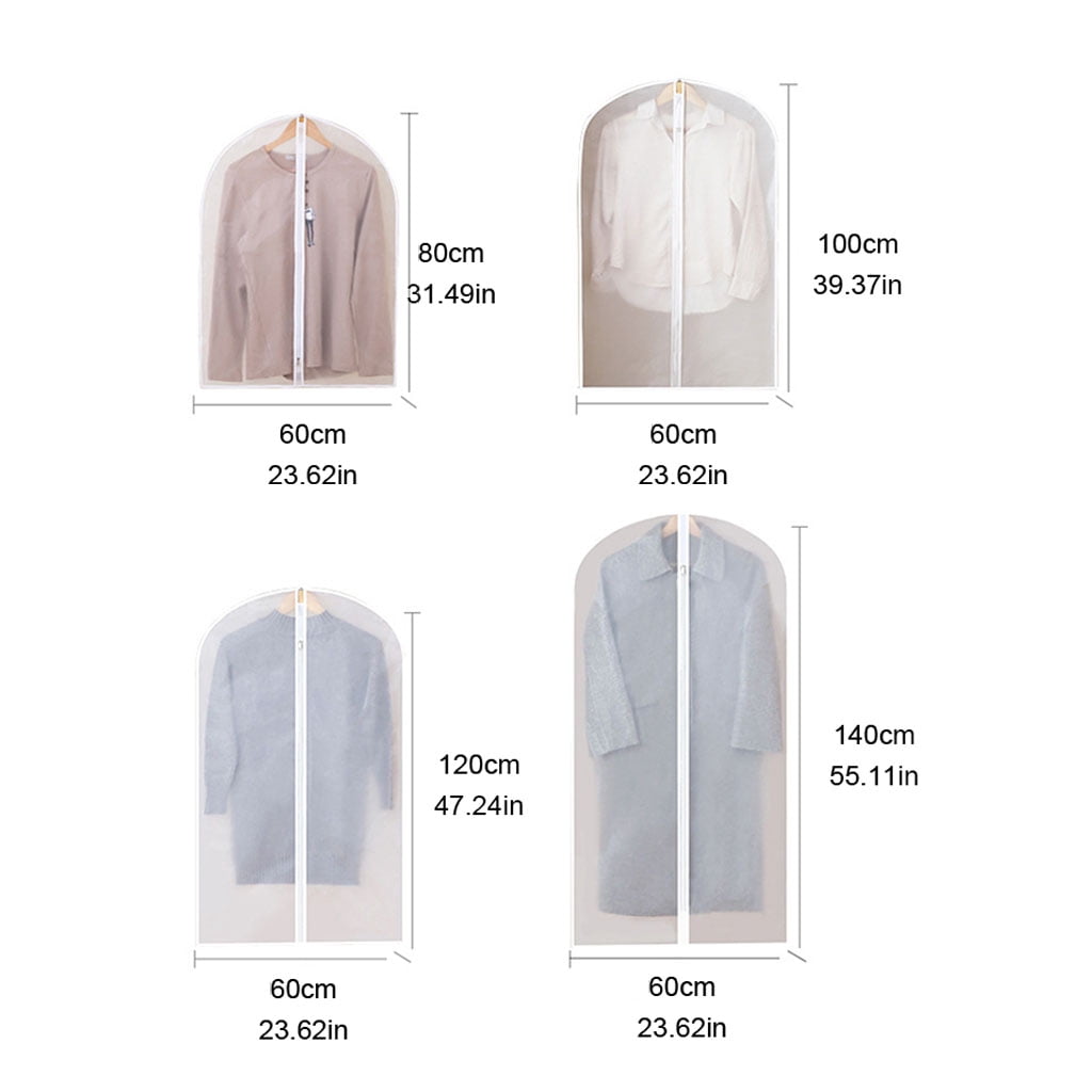 Shinycome 12pcs Hanging Garment Bags Lightweight Clear Clothes Cover Full Zipper Suit Bag for Closet Storage Home Travel