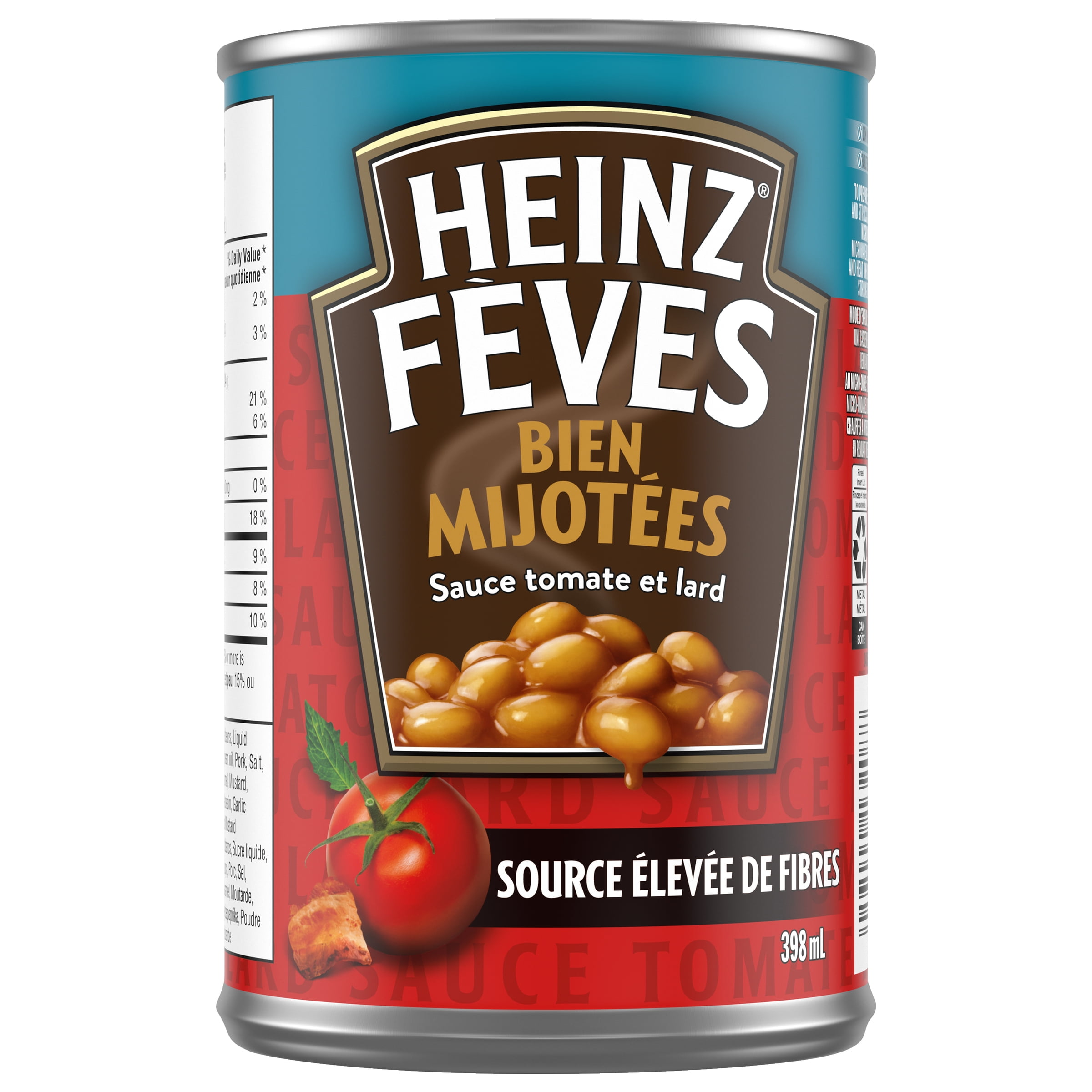 Heinz Deep-Browned Beans with Pork & Tomato Sauce, Casein-Free, 398mL
