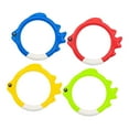 thumbnail image 3 of 4 piezas de aros de juguete con forma de pez, aros de buceo para piscina, aros de natación coloridos para entrenamiento. 14x13cm, 3 of 9