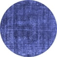 thumbnail image 1 of Ahgly Company Machine Washable Indoor Round Oriental Blue Industrial Area Rugs, 4' Round, 1 of 4