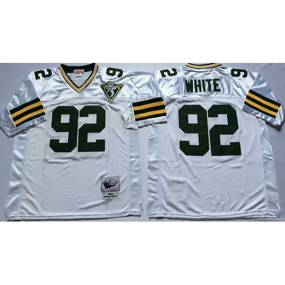 Mens Green Bay Packers White #92 Vintage Football Jersey White