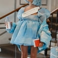 thumbnail image 4 of Robe Princesse en Tulle à Manches Bouffantes pour Femmes, Col Carré, Volants, Maille, Mariage, Fête, Bal, Fée, Été, Mini Robe, 4 of 8